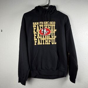 Gildan Women's M San Francisco 49ers Faithful Black Pullover Hoodie Sweatshirt